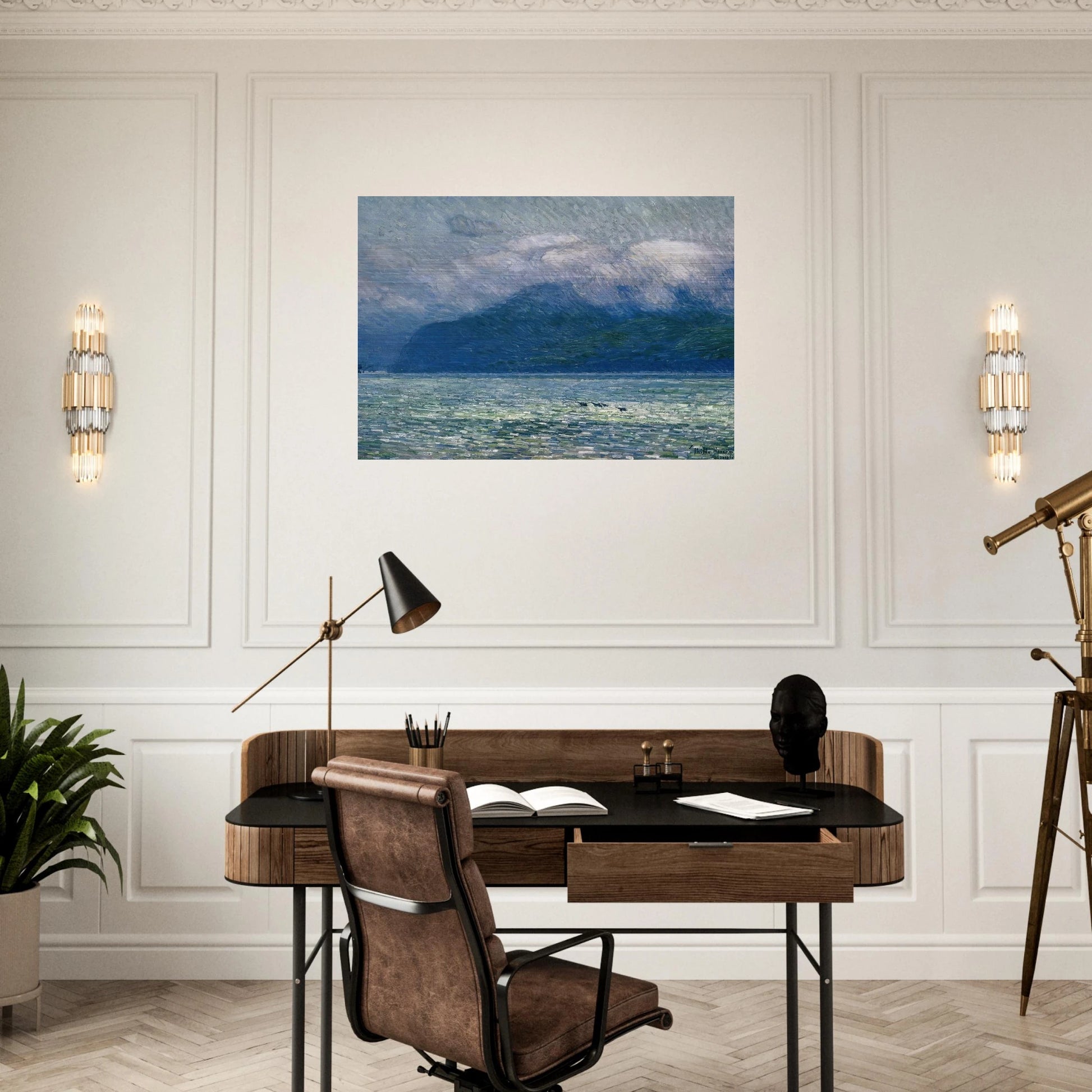 The Silver Veil and the Golden Gate - Childe Hassam Brushed Aluminum Print - 70x100 cm / 28x40 inches | Childe Hassam Aluminum Print | Childe Hassam Prints