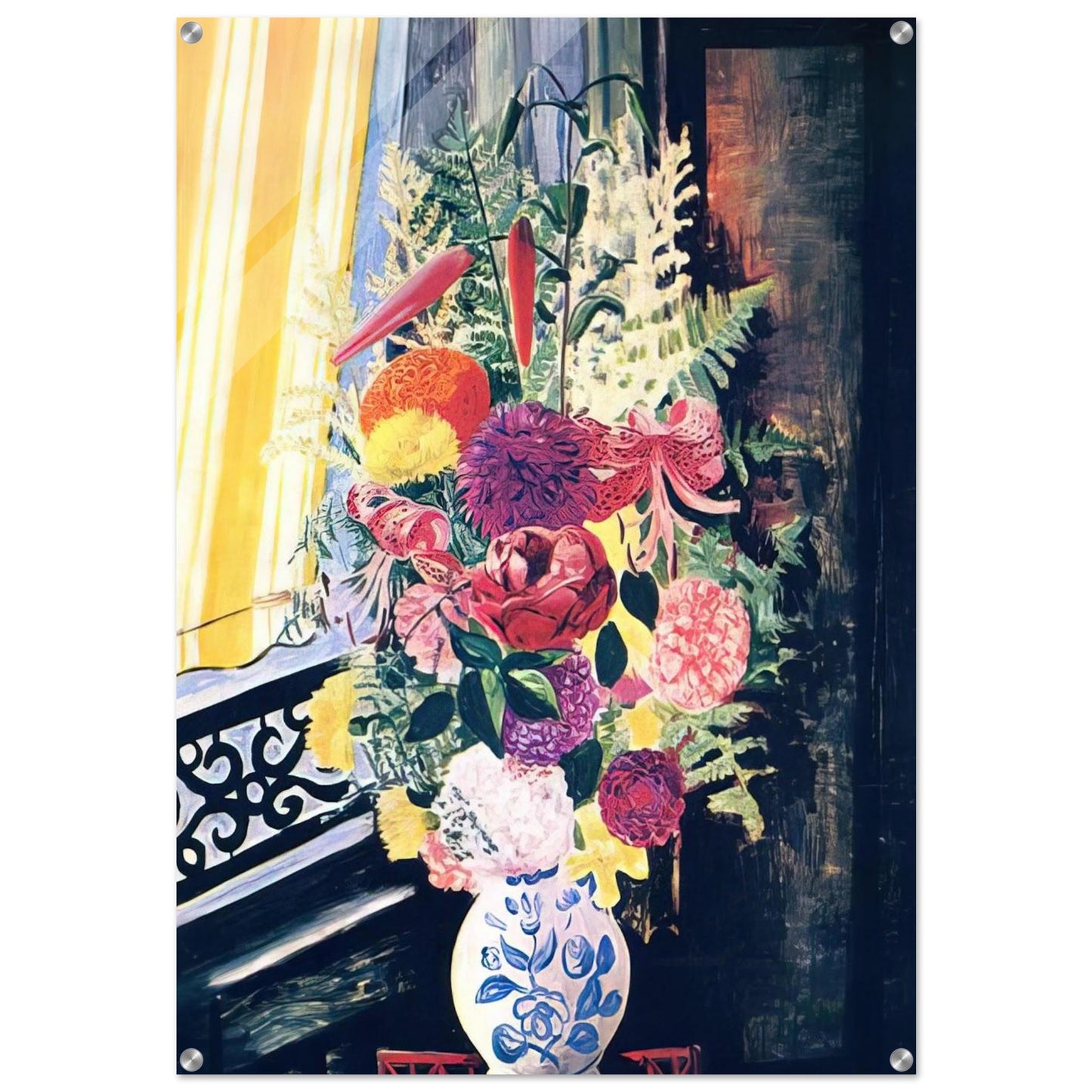 BOUQUET OF VARIOUS FLOWERS 1927 - Moise Kisling Acrylic Print - 70x100 cm / 28x40″ inches | Moise Kisling Wall Art | Moise Kisling Prints