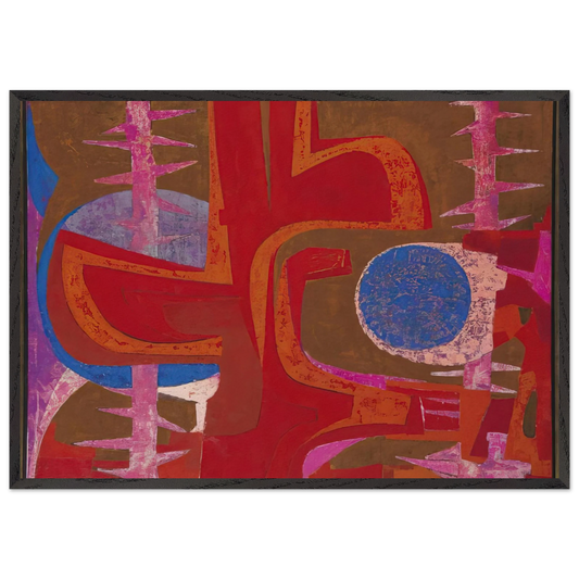 Sobre la tumba de Justino - Pedro Coronel 70x100 cm / 28x40 inches Framed Art Print – Black Wooden Frame