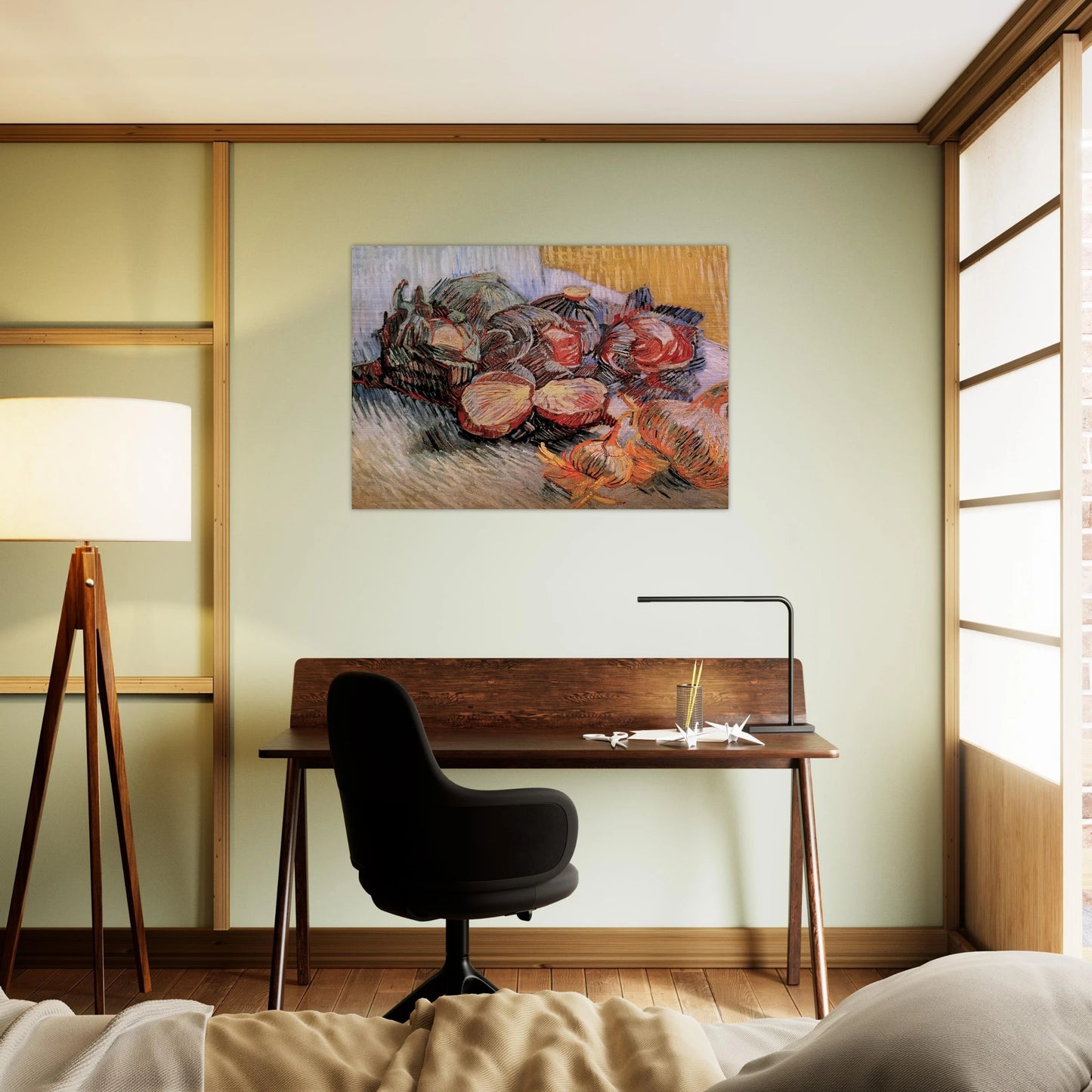 Still Life with Red Cabbages and Onions - Vincent van Gogh Brushed Aluminum Print - 70x100 cm / 28x40 inches | Vincent van Gogh Aluminum Print | Vincent van Gogh Prints