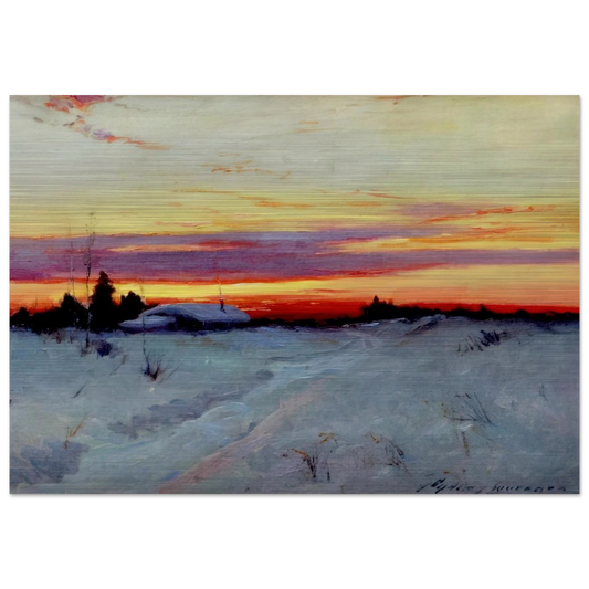 Alaska Sunset - Romanticism - Sydney Laurence Brushed Aluminum Print - 70x100 cm / 28x40 inches | Sydney Laurence Aluminum Print | Sydney Laurence Prints