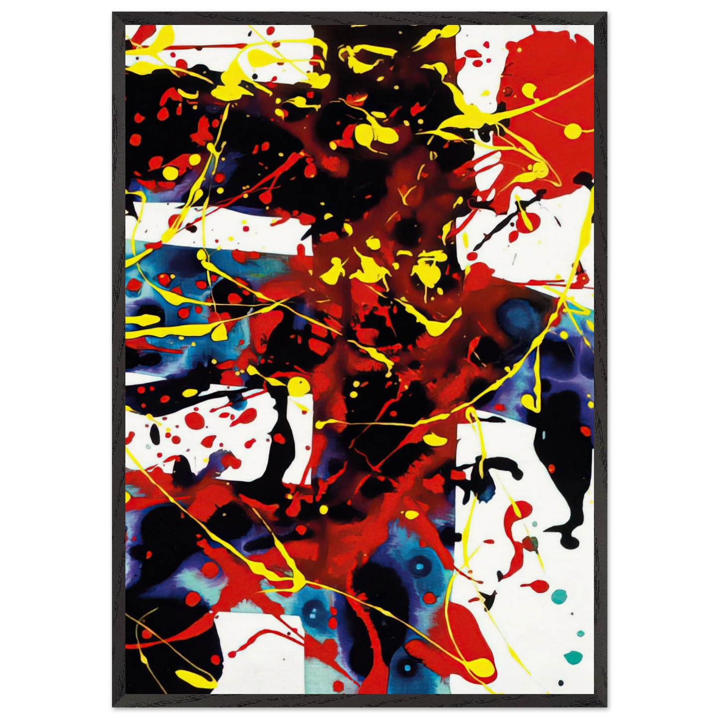 Untitled  SFP94-49  SFF 1723  - Sam Francis 70x100 cm / 28x40 inches Framed Art Print – Black Wooden Frame