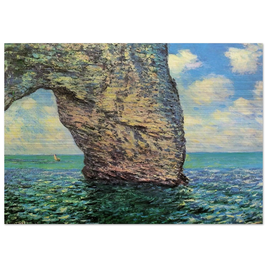 The Manneport at High Tide - claude monet Brushed Aluminum Print - 70x100 cm / 28x40 inches | claude monet Aluminum Print | claude monet Prints