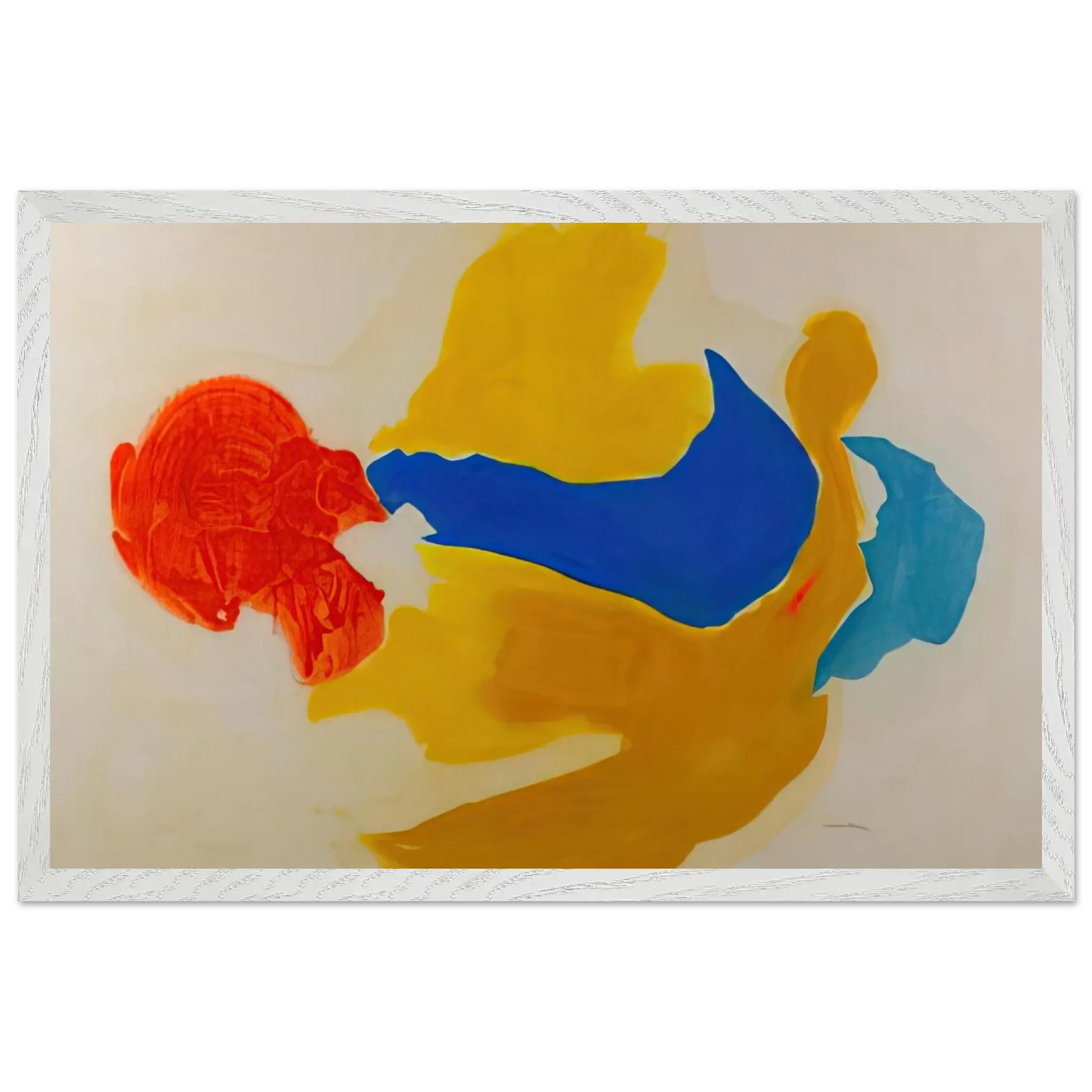 Helen Frankenthaler - Blue Jay - 1963  United States Wall art - 50x70 cm / 20x28 Inches - Premium Wooden Framed Poster With Fine Art Paper - Black frame