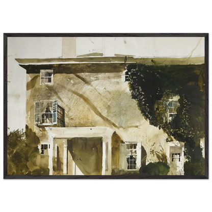 THE HATTON HOUSE 1967 - Andrew Wyeth 70x100 cm / 28x40 inches Framed Art Print – Black Wooden Frame