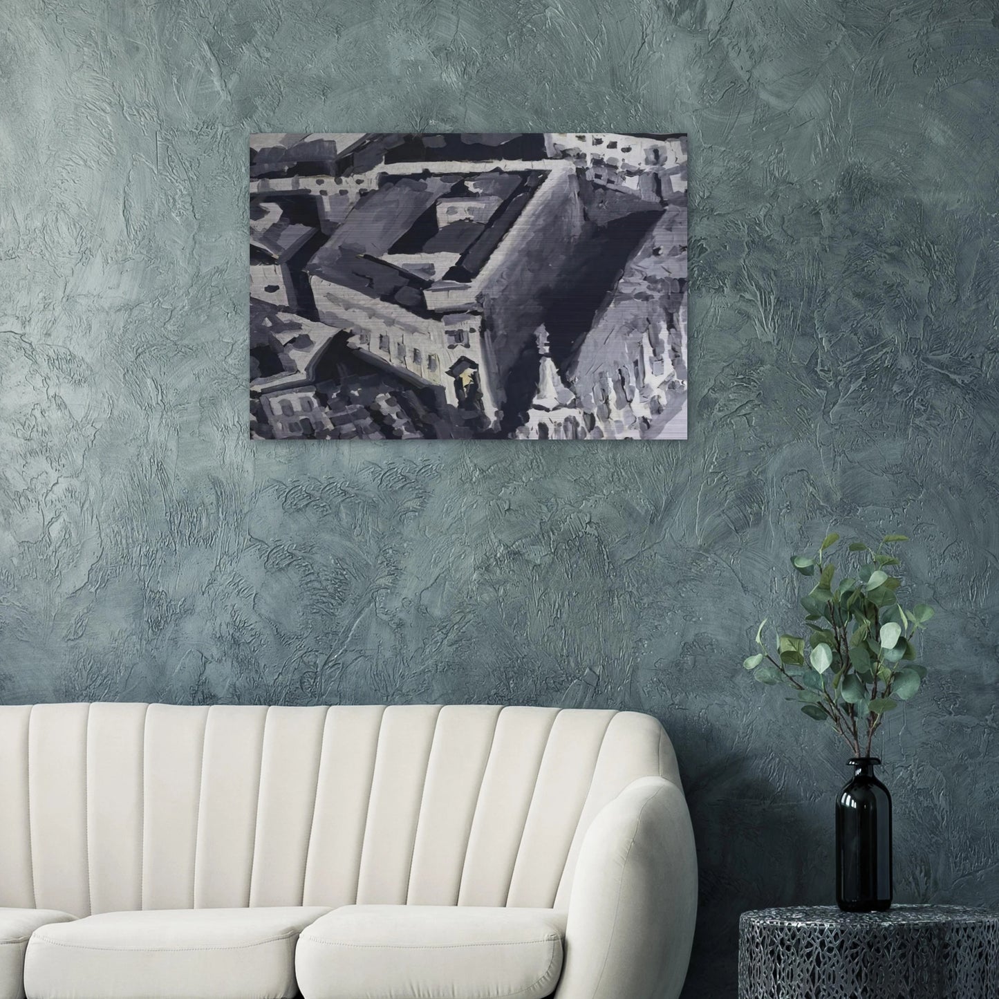 TOWNSCAPE M2 1968 - Gerhard Richter Brushed Aluminum Print - 70x100 cm / 28x40 inches | Gerhard Richter Aluminum Print | Gerhard Richter Prints