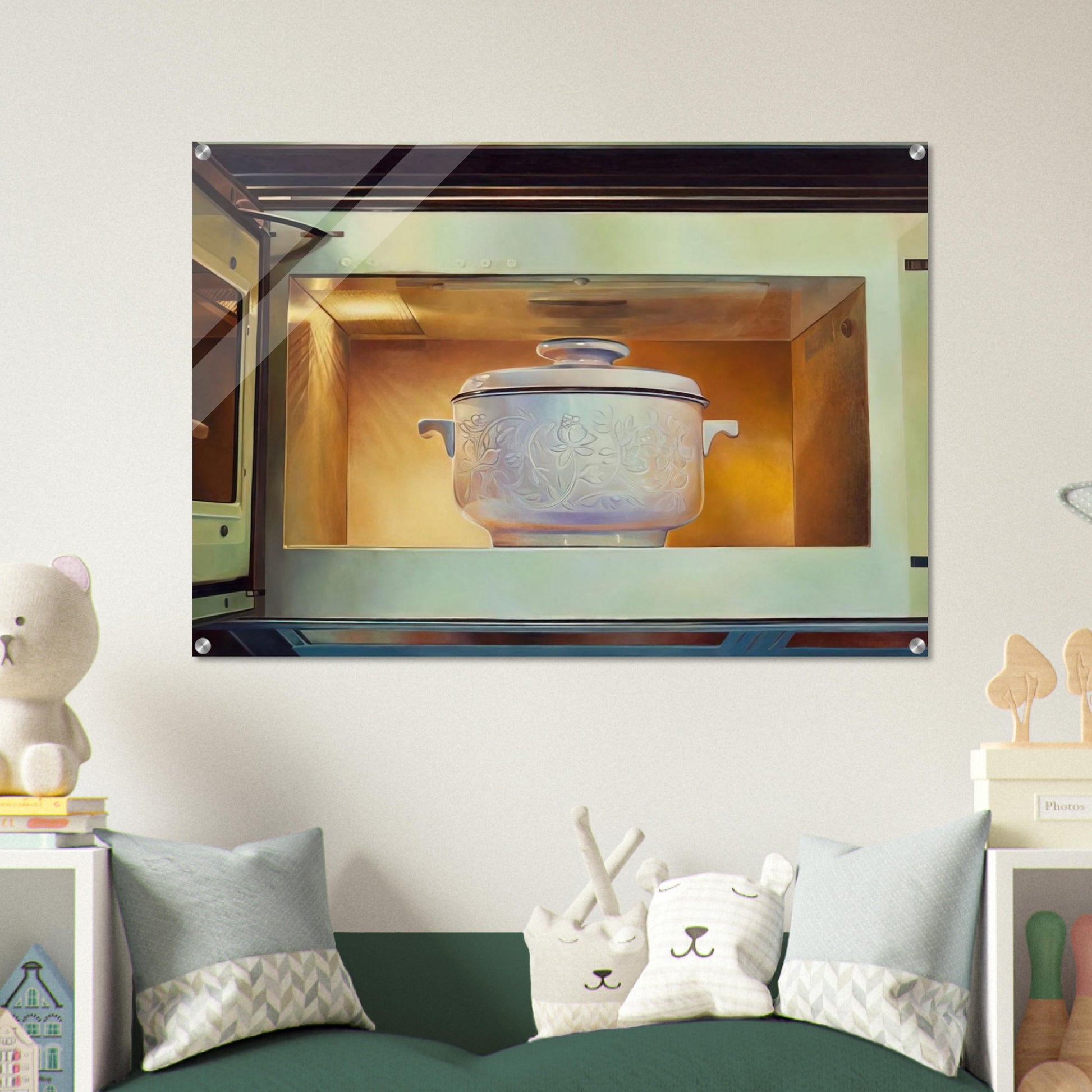 Romancing the Casserole - 1985 - Mary Pratt Acrylic Print - 70x100 cm / 28x40″ inches | Mary Pratt Wall Art | Mary Pratt Prints
