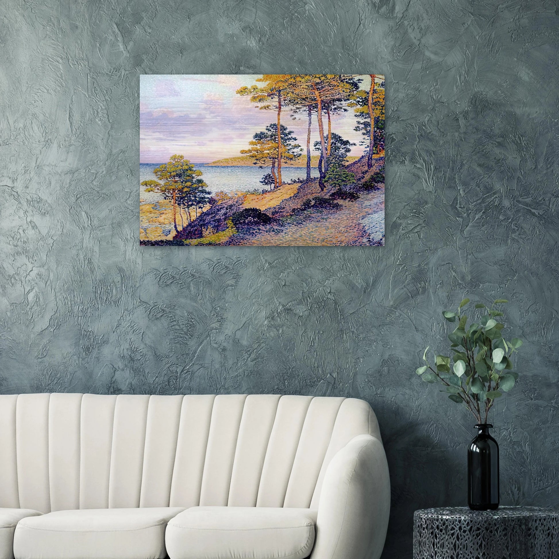 THE POINTE ST PIERRE AT ST TROPEZ 1896 - Theo van Rysselberghe Brushed Aluminum Print - 70x100 cm / 28x40 inches | Theo van Rysselberghe Aluminum Print | Theo van Rysselberghe Prints
