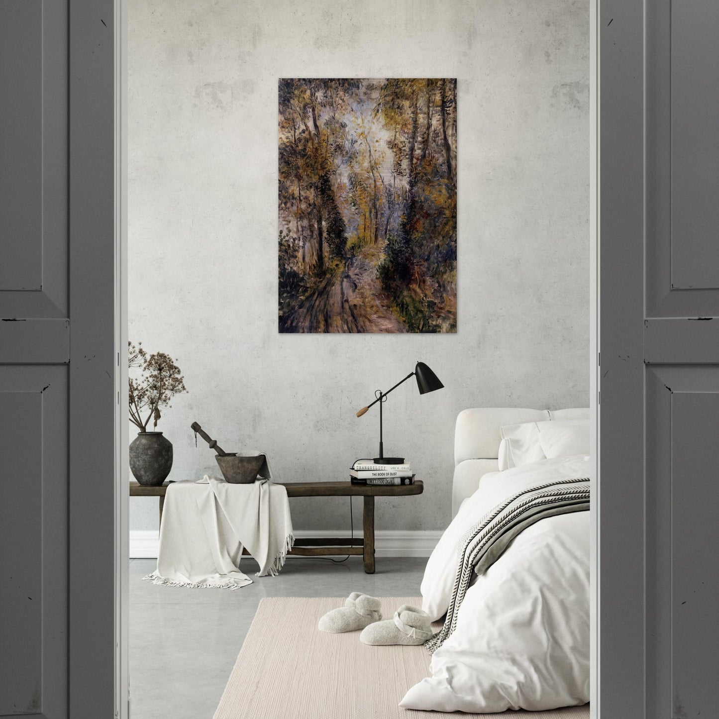 The Path through the Forest - Pierre-Auguste Renoir Brushed Aluminum Print - 70x100 cm / 28x40 inches | Pierre-Auguste Renoir Aluminum Print | Pierre-Auguste Renoir Prints