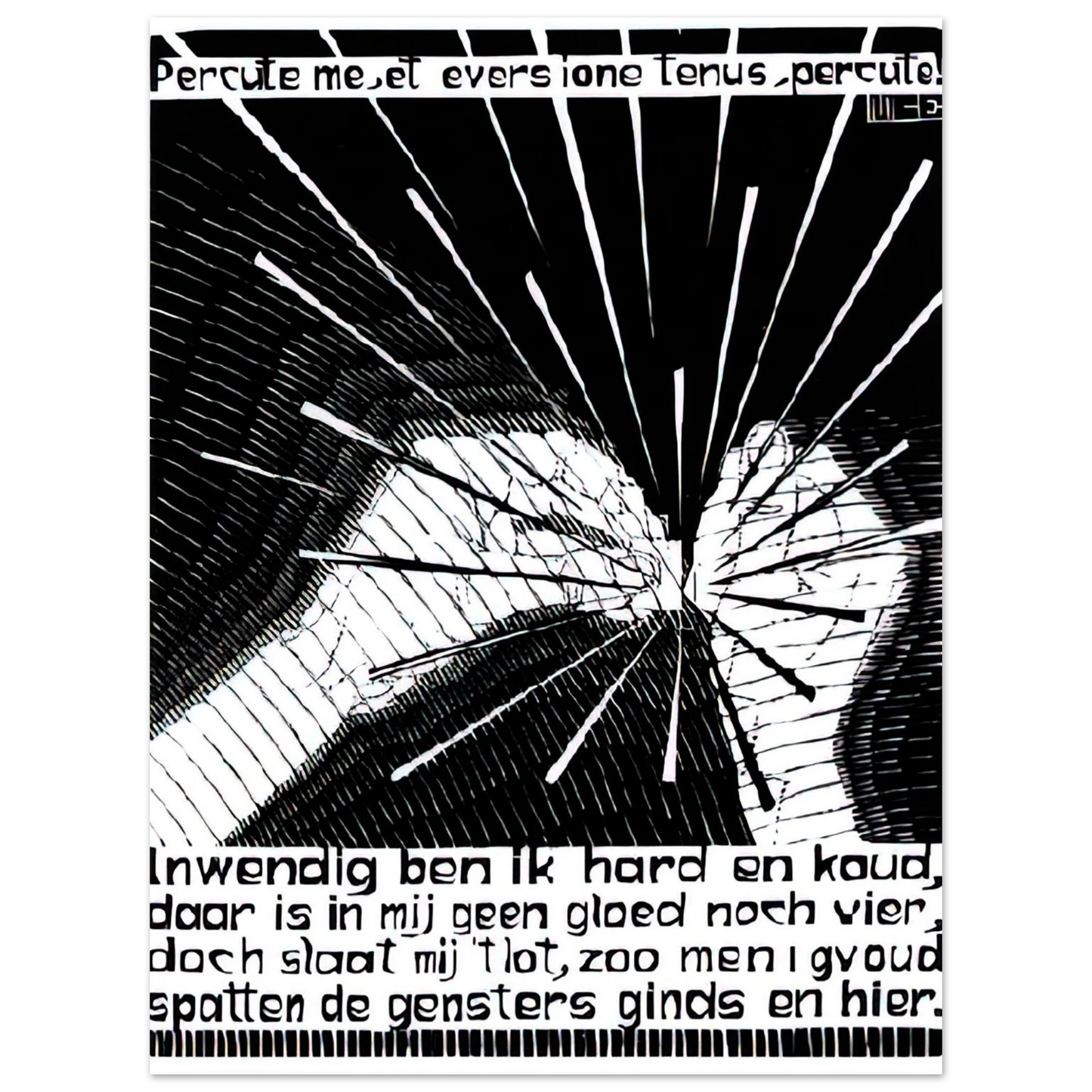 MC Escher - EMBLEMATA FLINT Wall Art - 21x29.7 cm / 8x12" - Fine Art Poster - -