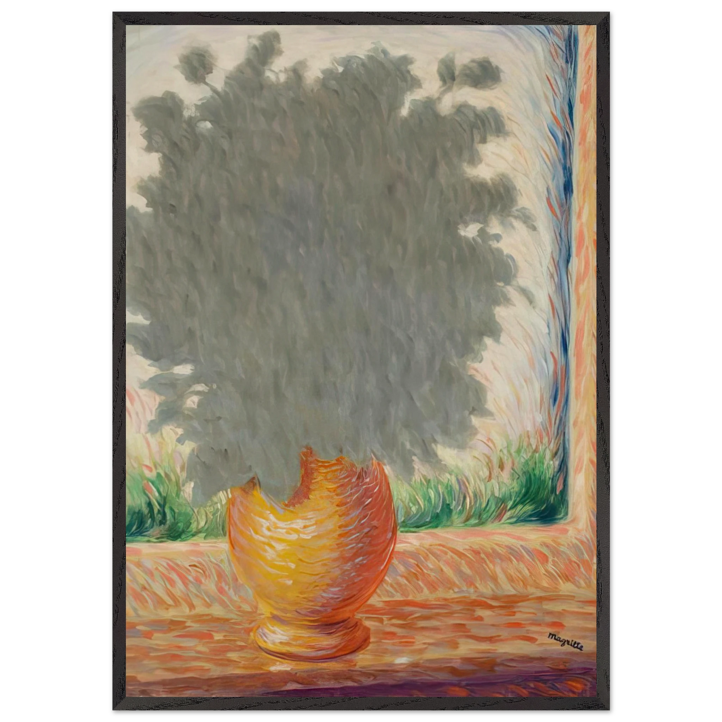 LIGHTNING 1944 - Rene Magritte 70x100 cm / 28x40 inches Framed Art Print – Black Wooden Frame