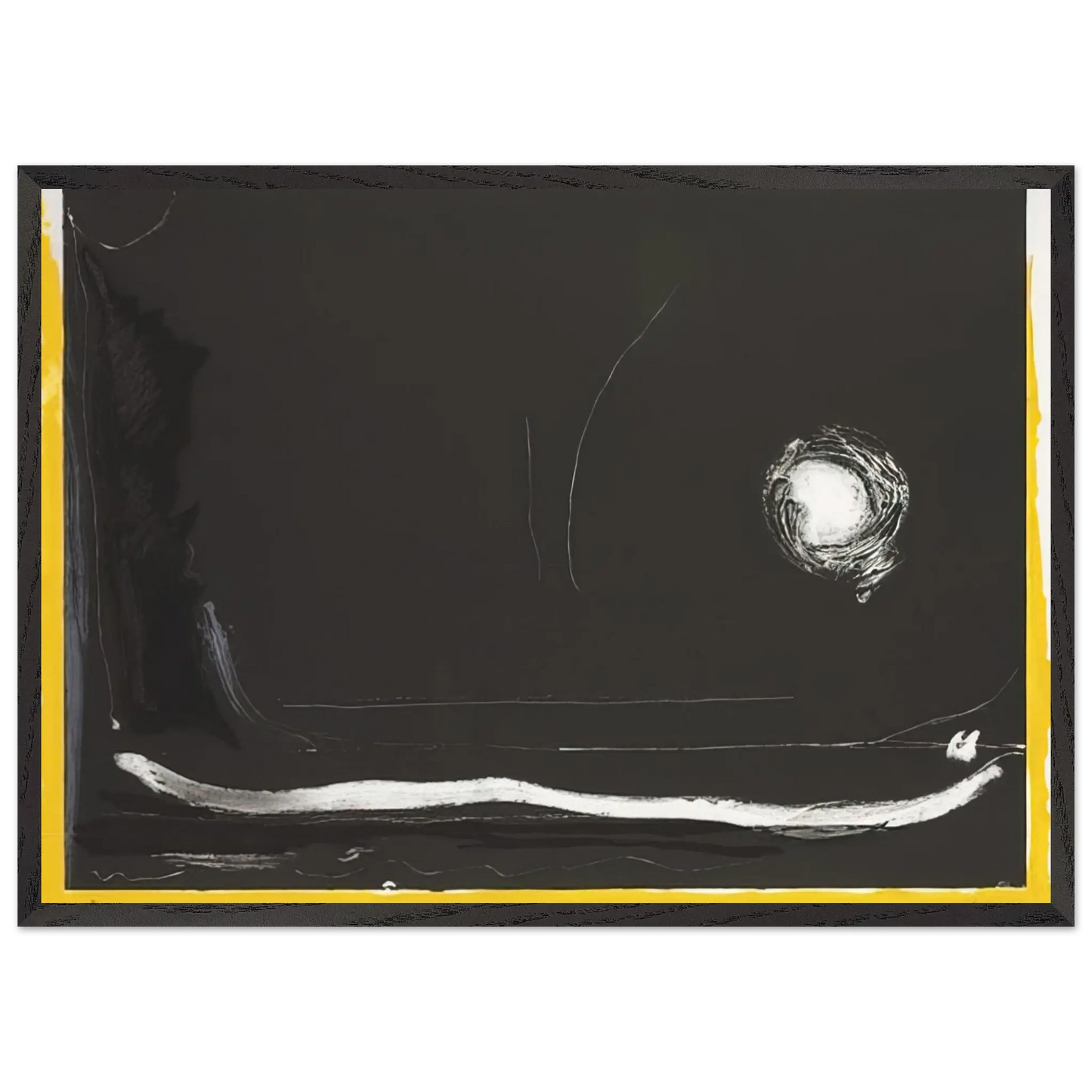 Helen Frankenthaler - Yellow Jack - 1985 Wall art - 45x60 cm / 18x24 Inches - Premium Wooden Framed Poster With Fine Art Paper - Black frame