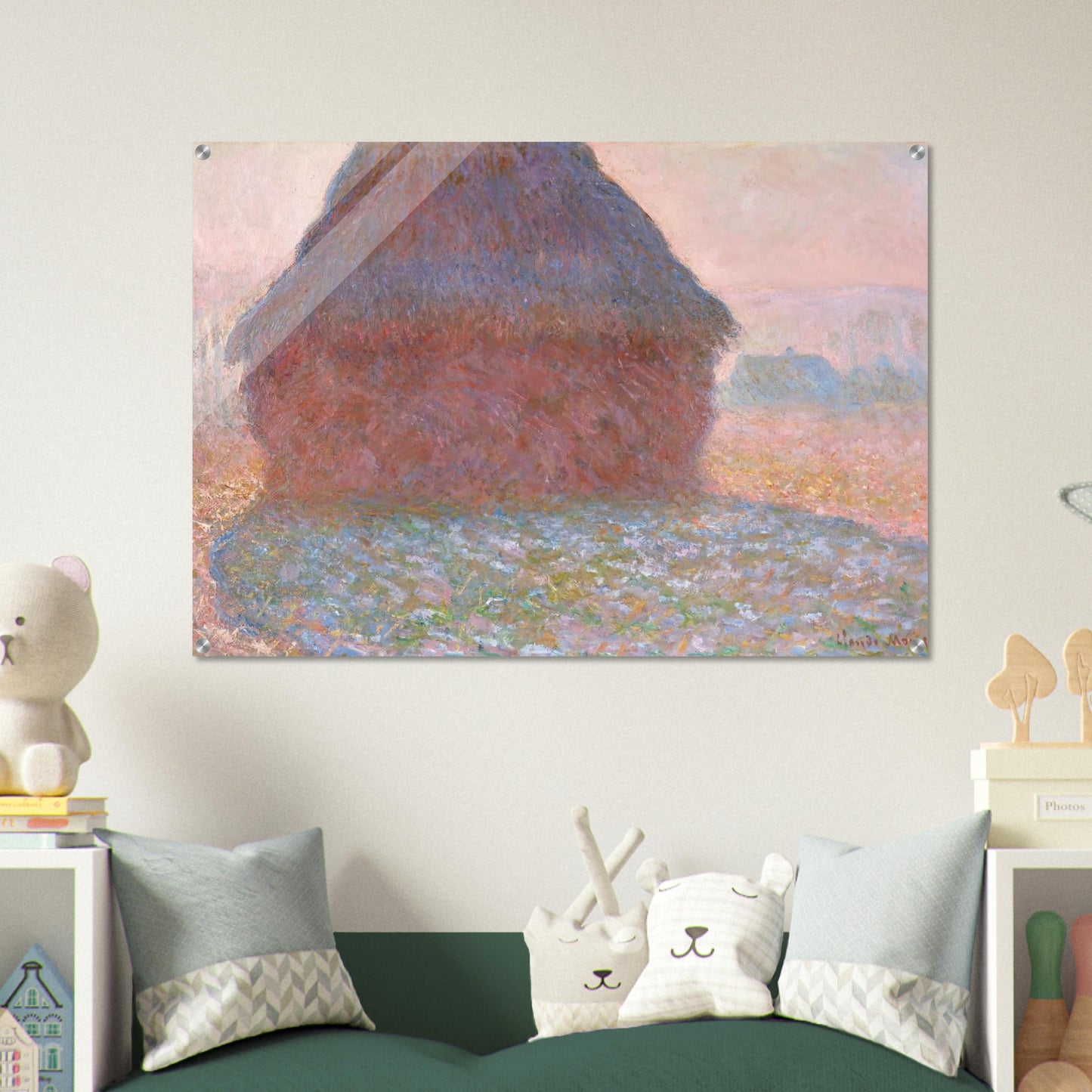 Grainstack in Sunshine - claude monet Acrylic Print - 70x100 cm / 28x40″ inches | claude monet Wall Art | claude monet Prints