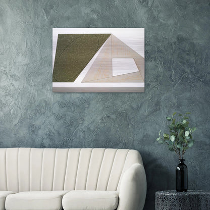 GREEN TILTED ELLIPSE GRAY FRAME 1989 - Robert Mangold Brushed Aluminum Print - 70x100 cm / 28x40 inches | Robert Mangold Aluminum Print | Robert Mangold Prints