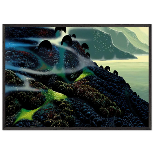 Ocean Paradise - Eyvind Earle 70x100 cm / 28x40 inches Framed Art Print – Black Wooden Frame