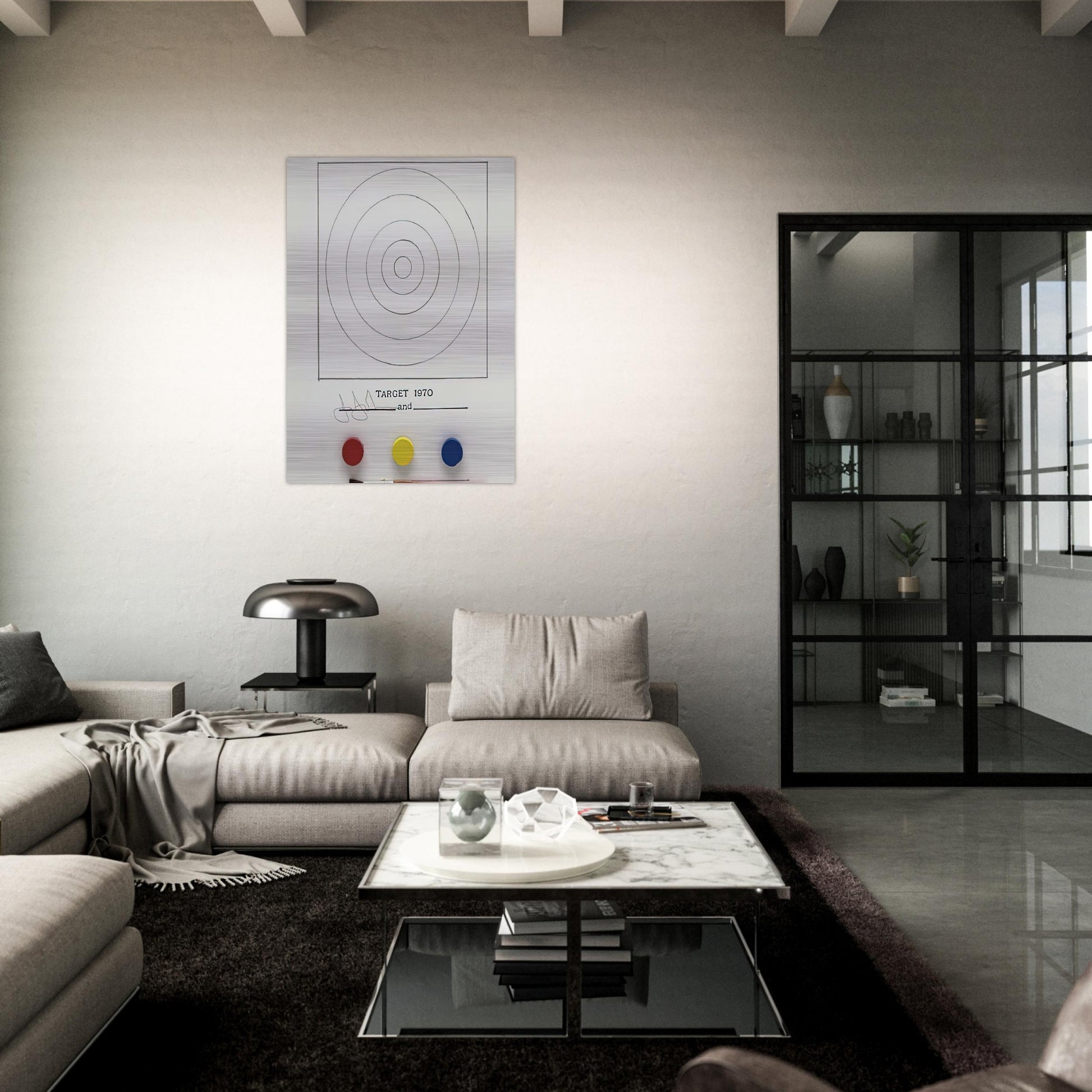 TARGET ULAE 89 - Jasper Johns Brushed Aluminum Print - 70x100 cm / 28x40 inches | Jasper Johns Aluminum Print | Jasper Johns Prints