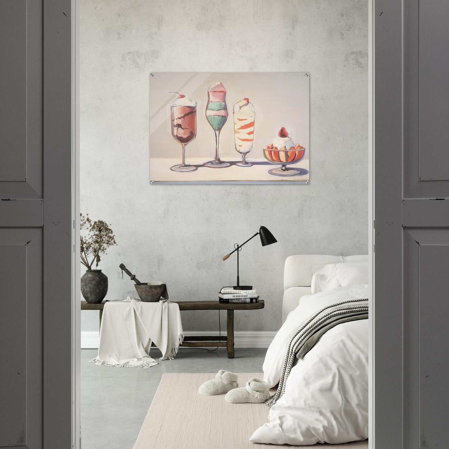 Four Sundaes - Pop Art - Wayne Thiebaud Acrylic Print - 70x100 cm / 28x40″ inches