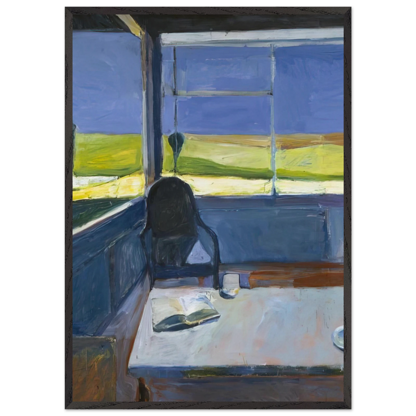 Interior with Book - Richard Diebenkorn 70x100 cm / 28x40 inches Framed Art Print – Black Wooden Frame