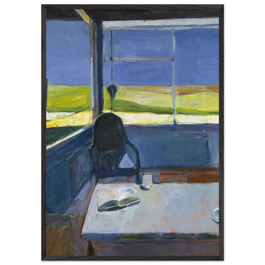 Interior with Book - Richard Diebenkorn 70x100 cm / 28x40 inches Framed Art Print – Black Wooden Frame