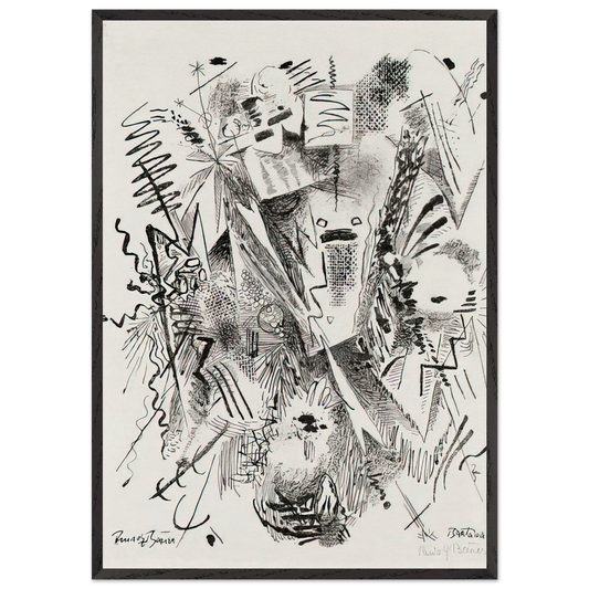 BANTAMA 1921 - Rudolf Bauer 70x100 cm / 28x40 inches Framed Art Print – Black Wooden Frame