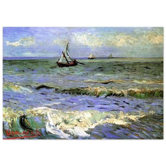 Seascape at Saintes-Maries - Vincent van Gogh Brushed Aluminum Print - 70x100 cm / 28x40 inches | Vincent van Gogh Aluminum Print | Vincent van Gogh Prints