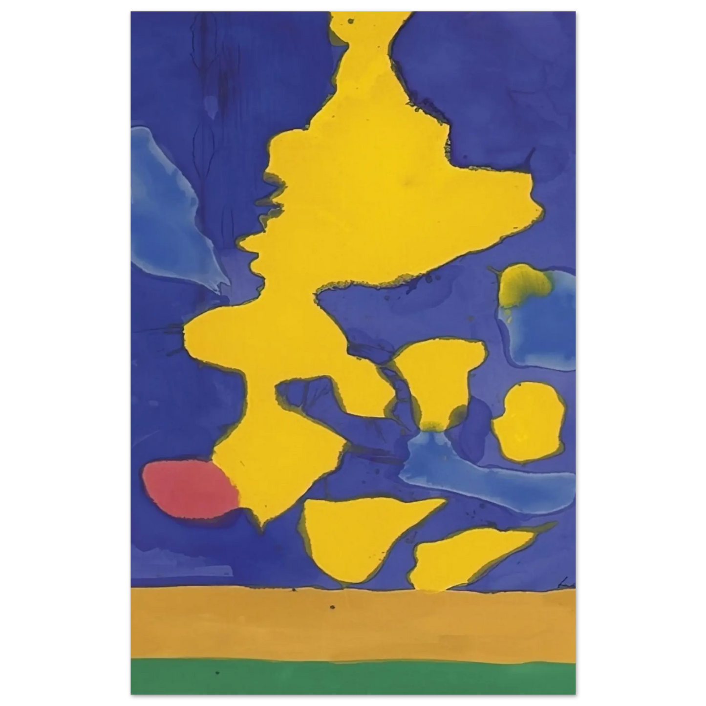 Helen Frankenthaler - Saturn Revisited - 1964 Wall art - 50x70 cm / 20x28 Inches - Premium Wooden Framed Poster With Fine Art Paper - Wood frame