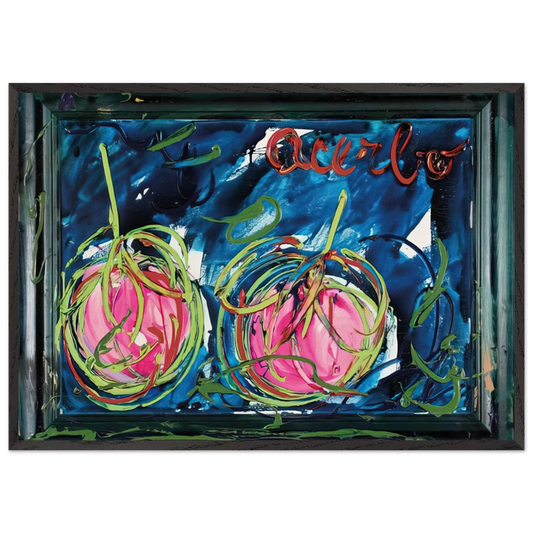 Acerbo - 1984 - Mario Schifano 70x100 cm / 28x40 inches Framed Art Print – Black Wooden Frame
