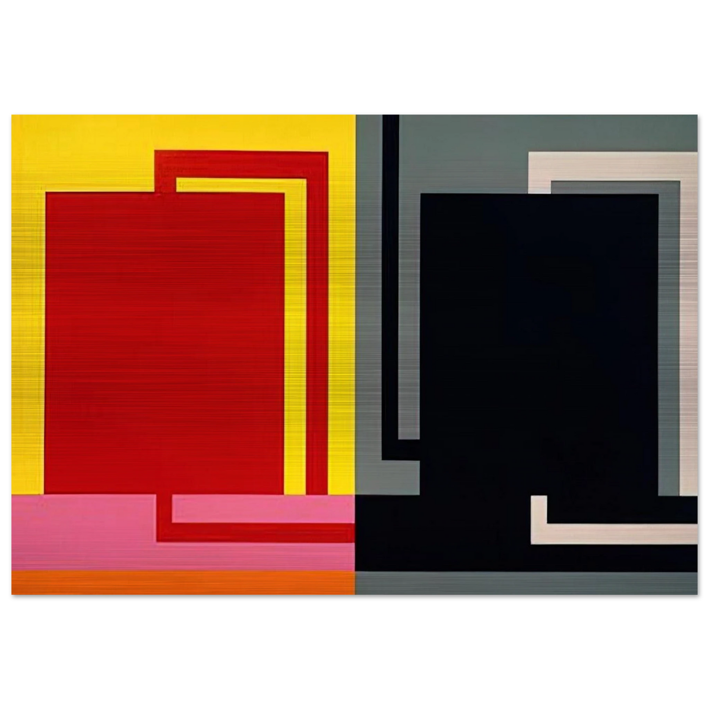 Double Elvis - 1990 - Peter Halley Brushed Aluminum Print - 70x100 cm / 28x40 inches | Peter Halley Aluminum Print | Peter Halley Prints