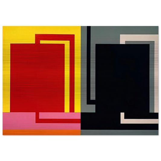Double Elvis - 1990 - Peter Halley Brushed Aluminum Print - 70x100 cm / 28x40 inches | Peter Halley Aluminum Print | Peter Halley Prints