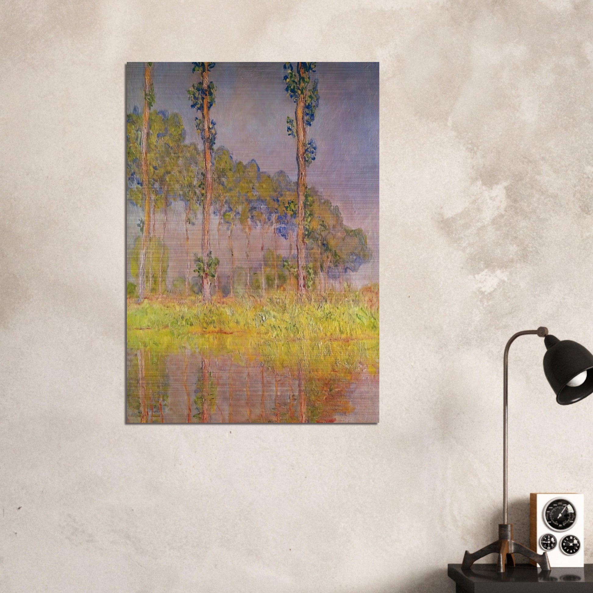 Three Trees in Spring - claude monet Brushed Aluminum Print - 70x100 cm / 28x40 inches | claude monet Aluminum Print | claude monet Prints