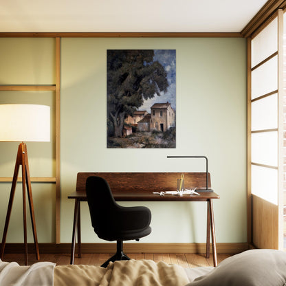 MERIGGIO 1927 - Carlo Carra Brushed Aluminum Print - 70x100 cm / 28x40 inches | Carlo Carra Aluminum Print | Carlo Carra Prints