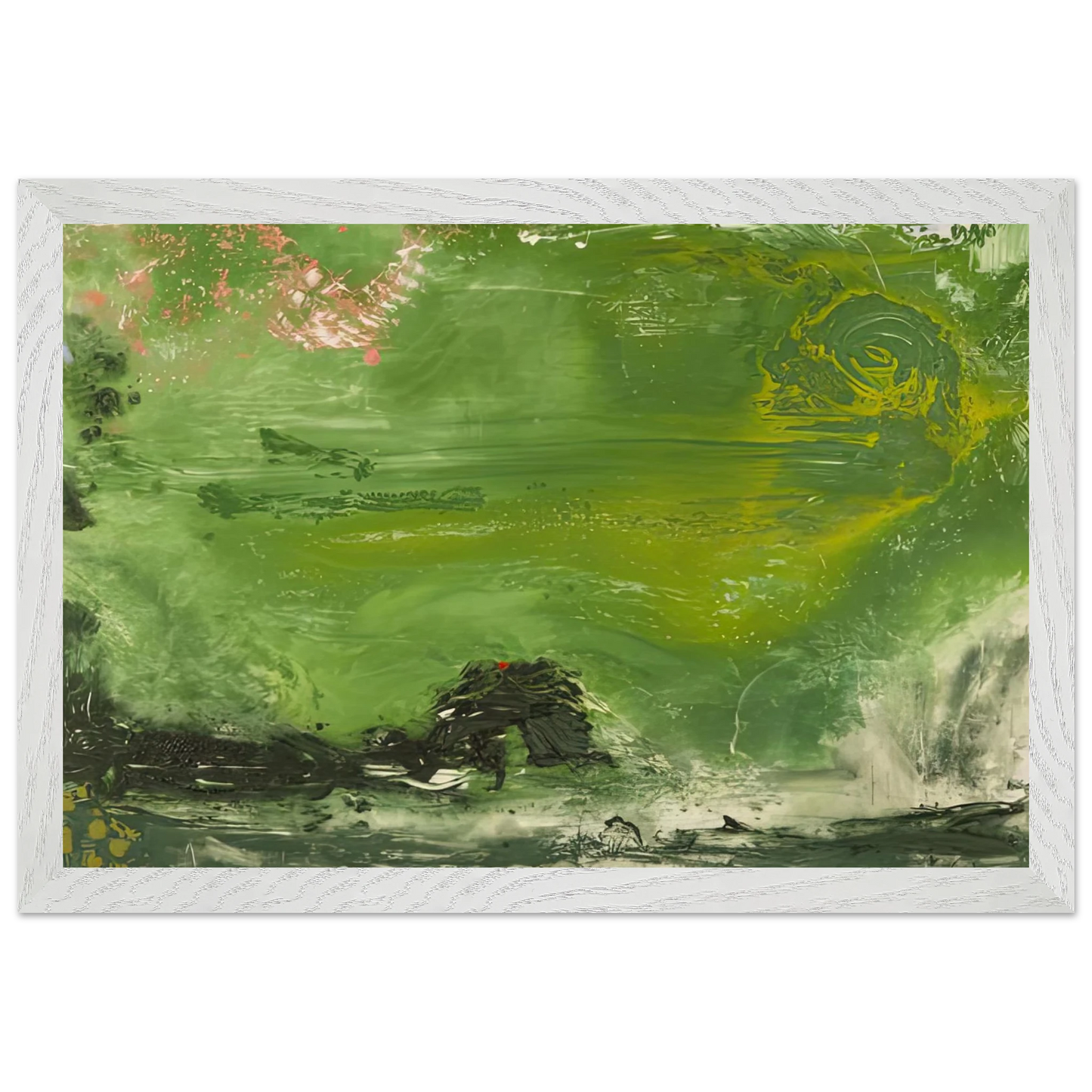 Helen Frankenthaler - Overture, 1992- Wall Art - 21x29.7 cm / 8x12" - Premium Wooden Framed Poster With Fine Art Paper-canvas - White frame