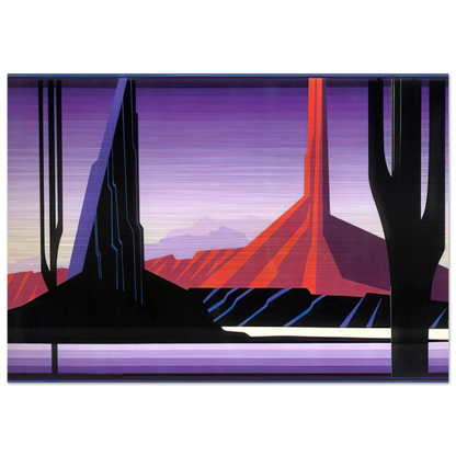 Beneath A Silent Sky - Eyvind Earle Brushed Aluminum Print - 70x100 cm / 28x40 inches | Eyvind Earle Aluminum Print | Eyvind Earle Prints