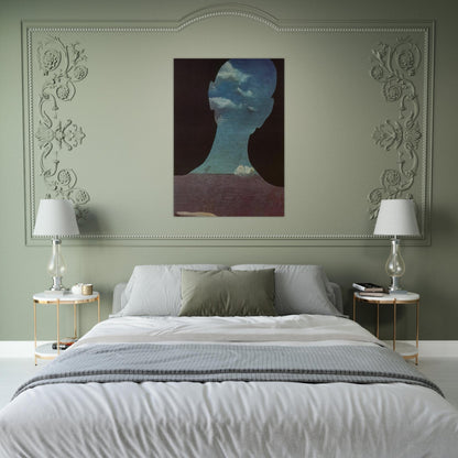 MAN WITH HIS HEAD FULL OF CLOUDS - Salvador Dali Brushed Aluminum Print - 70x100 cm / 28x40 inches | Salvador Dali Aluminum Print | Salvador Dali Prints
