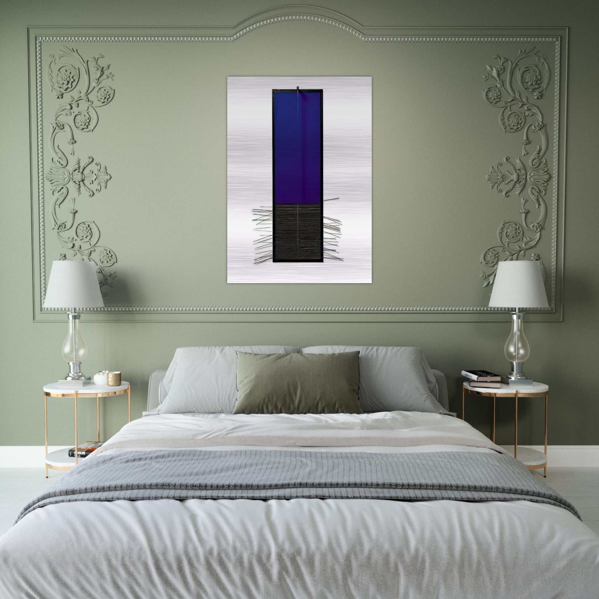 BLEU VERTICAL - Jesus Rafael Soto Brushed Aluminum Print - 70x100 cm / 28x40 inches | Jesus Rafael Soto Aluminum Print | Jesus Rafael Soto Prints