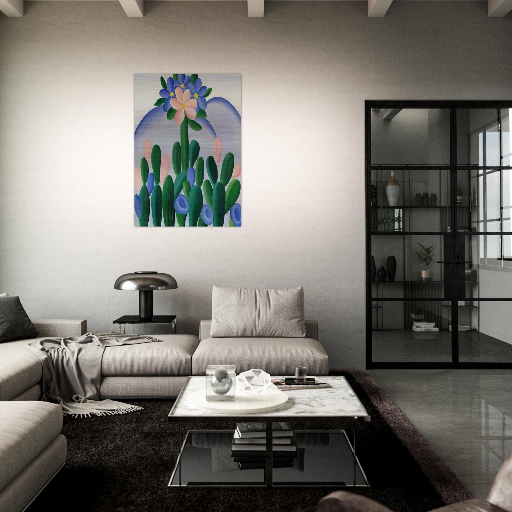 Manacá - Tarsila do Amaral Brushed Aluminum Print - 70x100 cm / 28x40 inches | Tarsila do Amaral Aluminum Print | Tarsila do Amaral Prints