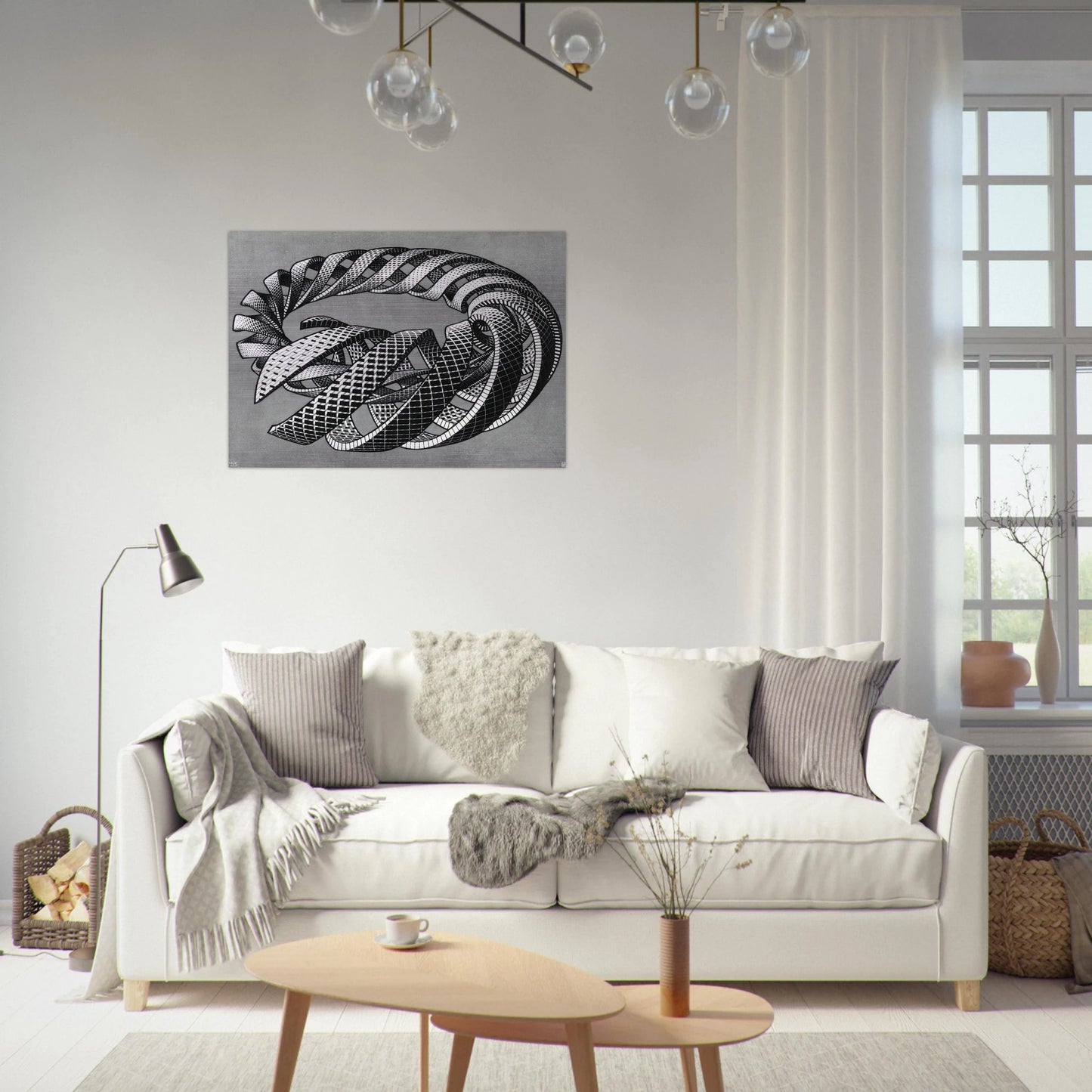 SPIRALS - MC Escher Brushed Aluminum Print - 70x100 cm / 28x40 inches | MC Escher Aluminum Print | MC Escher Prints