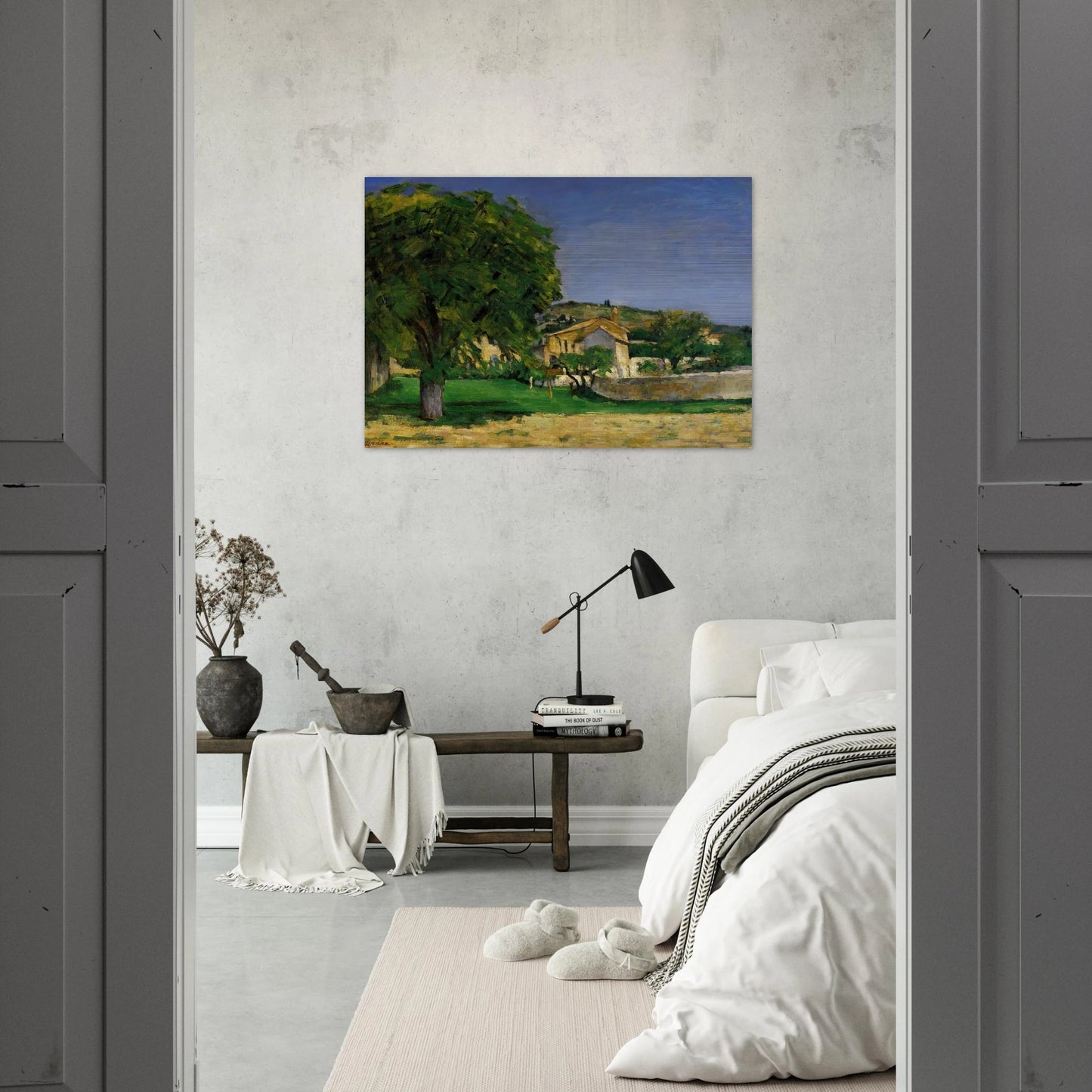 Chestnut Trees and Farmstead of Jas de Bouffin - Paul Cézanne Brushed Aluminum Print - 70x100 cm / 28x40 inches | Paul Cézanne Aluminum Print | Paul Cézanne Prints