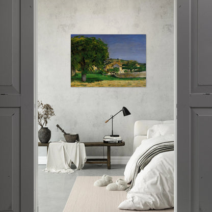 Chestnut Trees and Farmstead of Jas de Bouffin - Paul Cézanne Brushed Aluminum Print - 70x100 cm / 28x40 inches | Paul Cézanne Aluminum Print | Paul Cézanne Prints