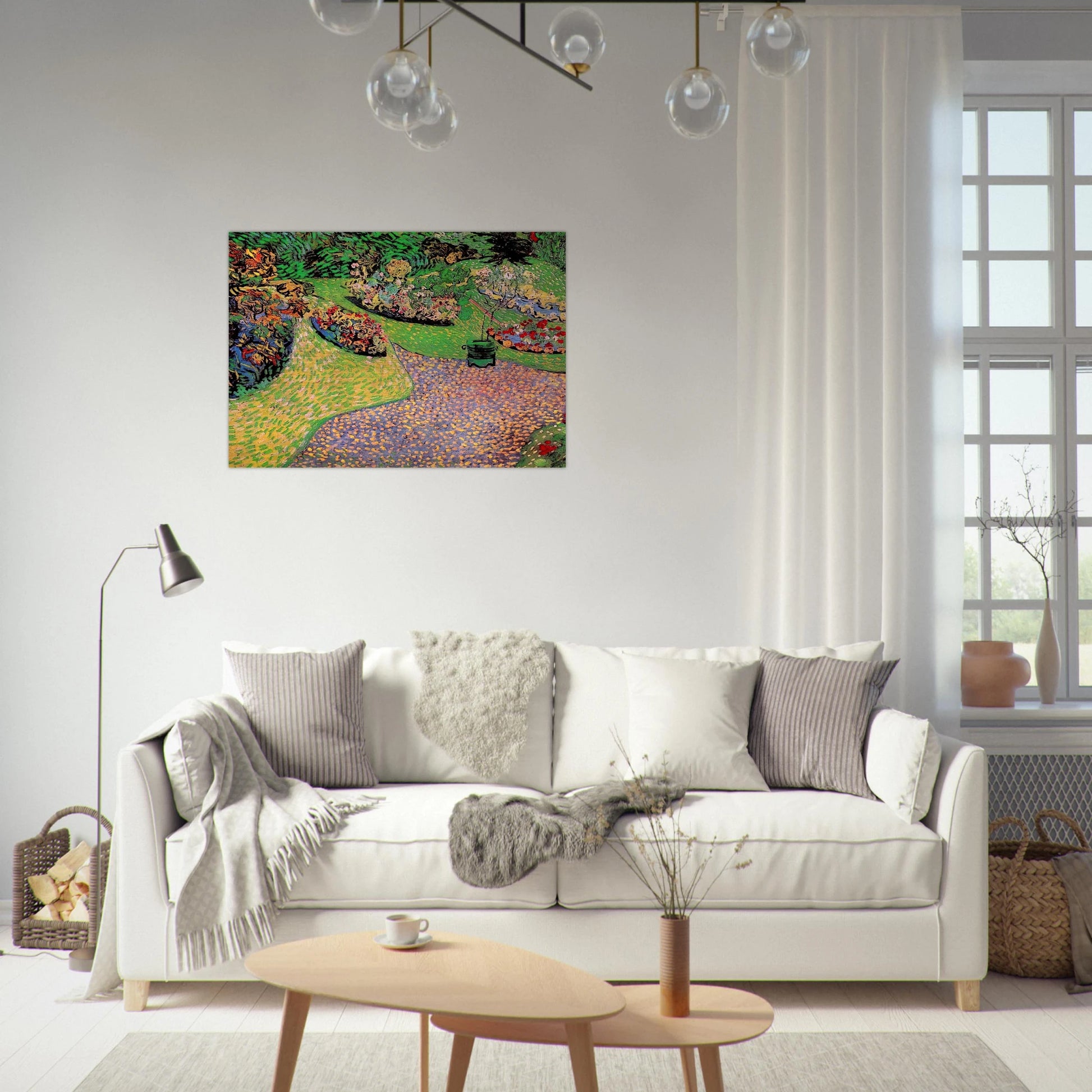 Garden in Auvers - Vincent van Gogh Brushed Aluminum Print - 70x100 cm / 28x40 inches | Vincent van Gogh Aluminum Print | Vincent van Gogh Prints