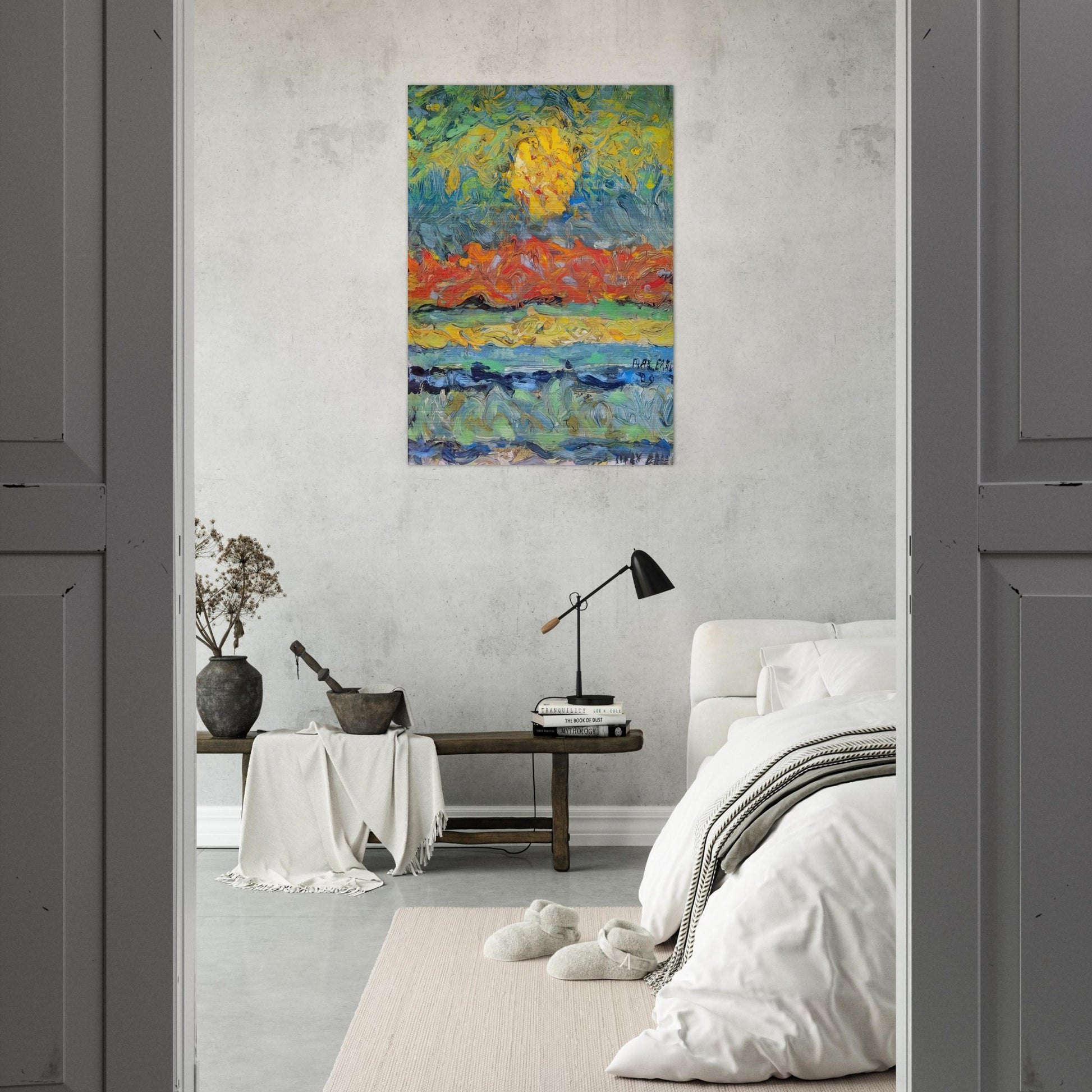 Landscape with Sun - Max Ernst Brushed Aluminum Print - 70x100 cm / 28x40 inches | Max Ernst Aluminum Print | Max Ernst Prints