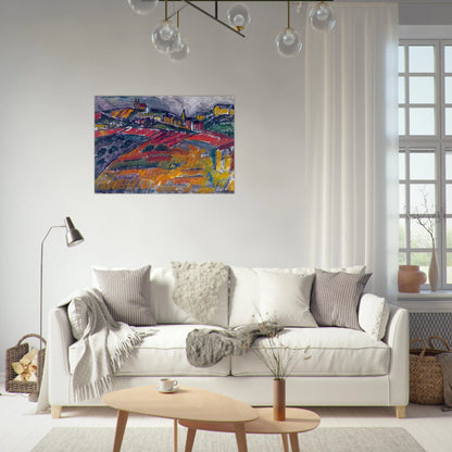 LANDSCAPE WITH RED AND YELLOW - Raoul Dufy Brushed Aluminum Print - 70x100 cm / 28x40 inches | Raoul Dufy Aluminum Print | Raoul Dufy Prints