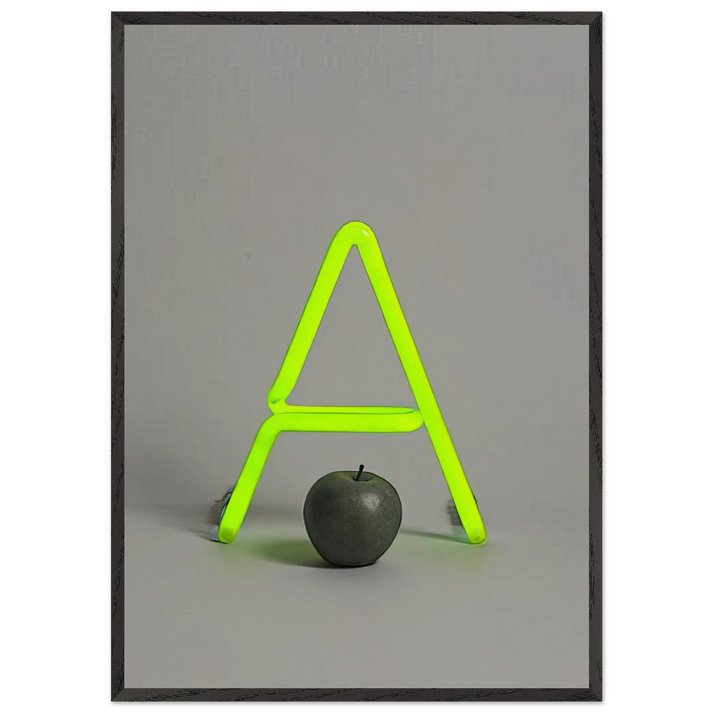 A for Apple - 1963 - Billy Apple 70x100 cm / 28x40 inches Framed Art Print – Black Wooden Frame