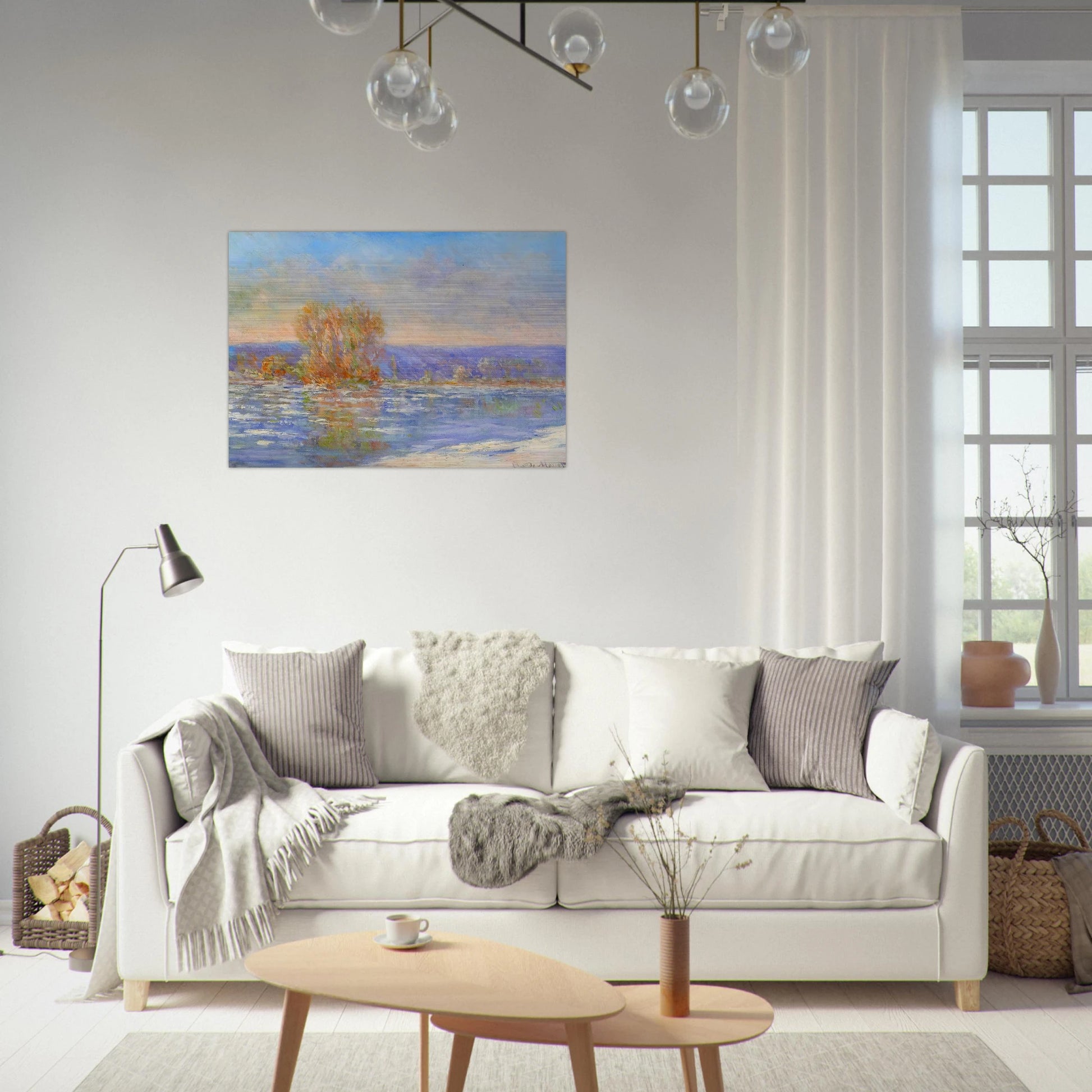 Floating Ice near Bennecourt - claude monet Brushed Aluminum Print - 70x100 cm / 28x40 inches | claude monet Aluminum Print | claude monet Prints