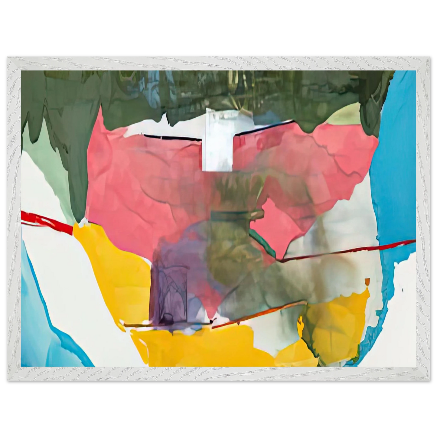 Helen Frankenthaler - Off White Square, 1973- Wall Art - 30x40 cm / 12x16 inches - Premium Wooden Framed Poster With Fine Art Paper-canvas - Black frame