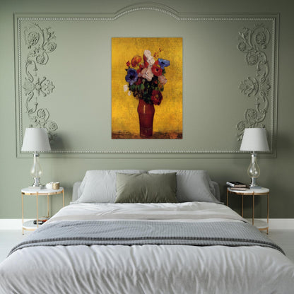 FLOWERS 4 - Odilon Redon Brushed Aluminum Print - 70x100 cm / 28x40 inches | Odilon Redon Aluminum Print | Odilon Redon Prints