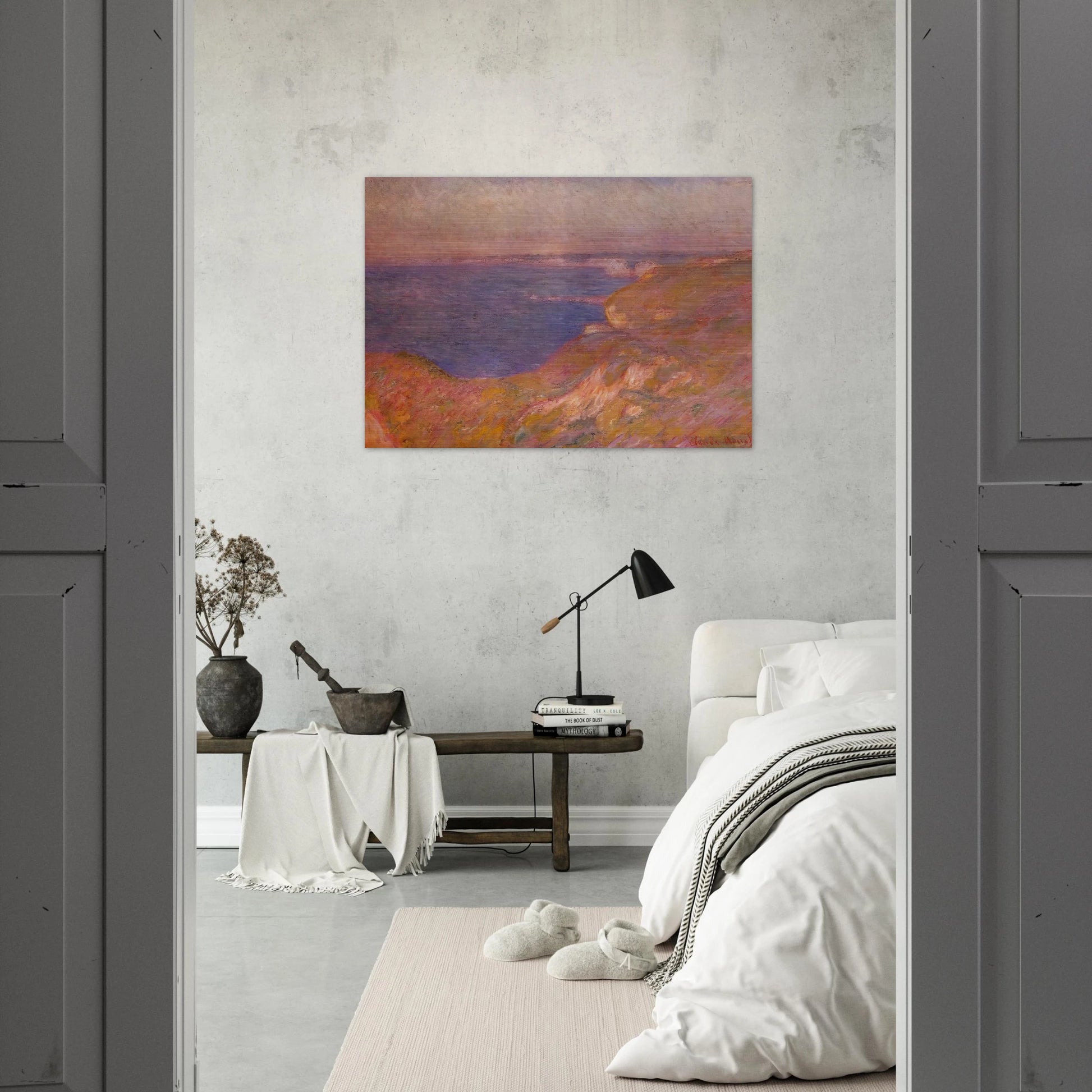 Cliff near Dieppe - claude monet Brushed Aluminum Print - 70x100 cm / 28x40 inches | claude monet Aluminum Print | claude monet Prints