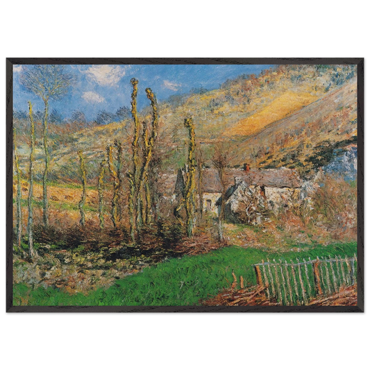 Winter Landscape at the Val de Falaise - claude monet 70x100 cm / 28x40 inches Framed Art Print – Black Wooden Frame