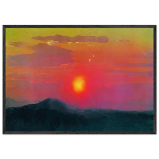 Red sunset - Arkhyp Kuindzhi 70x100 cm / 28x40 inches Framed Art Print – Black Wooden Frame