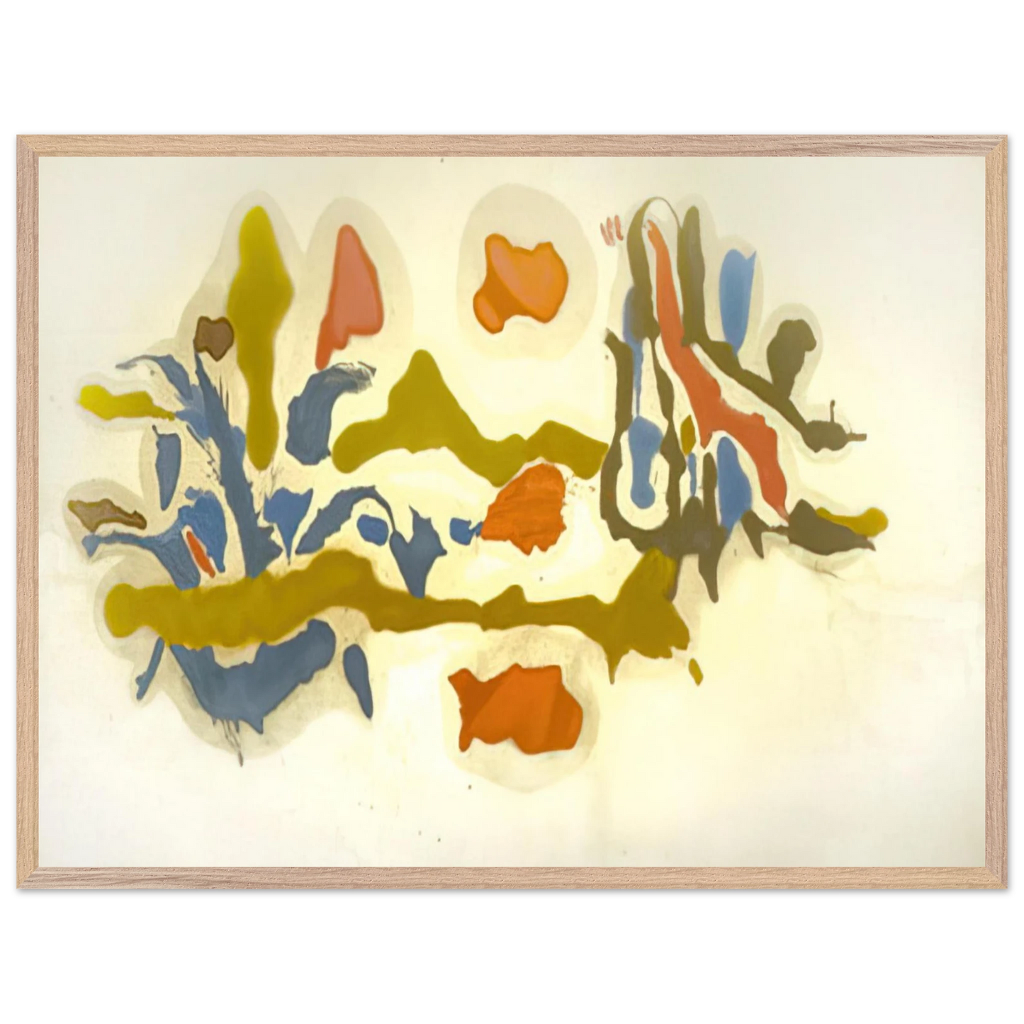 Helen Frankenthaler - Seascape with Dunes - 1962 Wall art - 30x45 cm / 12x18 inches - Premium Wooden Framed Poster With Fine Art Paper-canvas - Black frame